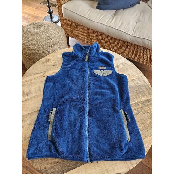 L.L Bean High Pile Fleece Vest Women’s Size XS Blue Outdoors Hiking Pockets - Picture 2 of 12